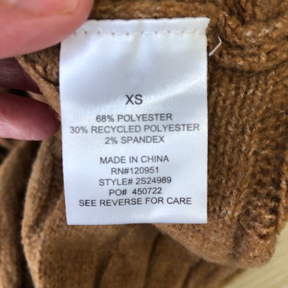 Hippie Rose Sweater XS Rust Cable Twist Open Back Academia Tennis Prep Heritage - Picture 12 of 13